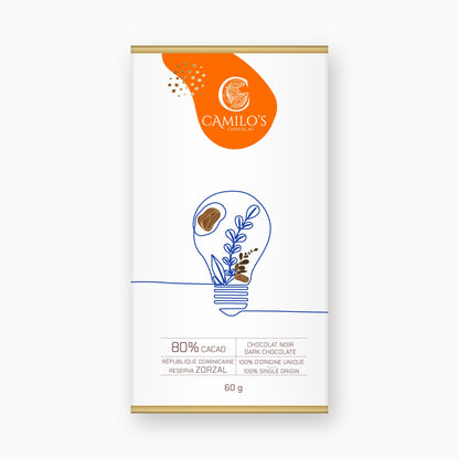Tablette de Chocolat Noir 80 %, Cacao Zorzal d’Origine Unique, De la fève à la tablette